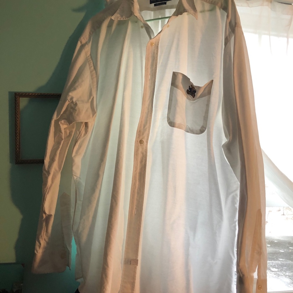 White Ralph lauren bear button up shirt